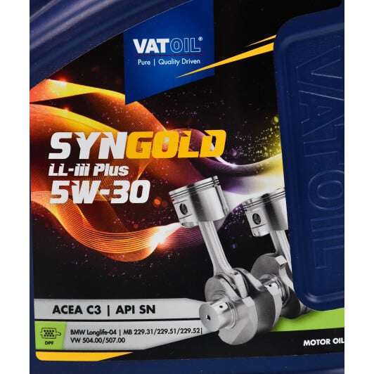 Моторное масло VatOil SynGold LL-III Plus 5W-30 1 л на Renault Fluence
