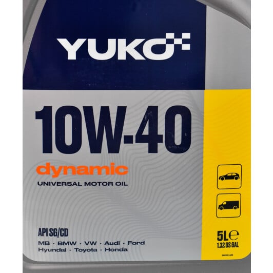 Моторное масло Yuko Dynamic 10W-40 5 л на Citroen DS4