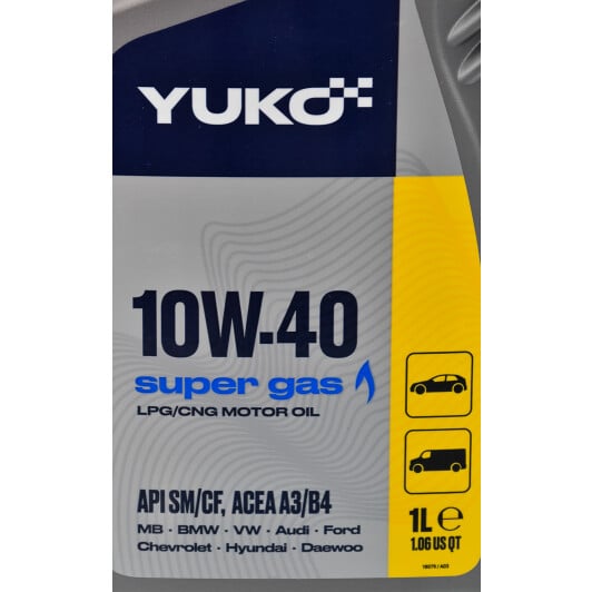 Моторна олива Yuko Super Gas 10W-40 1 л на Fiat Croma