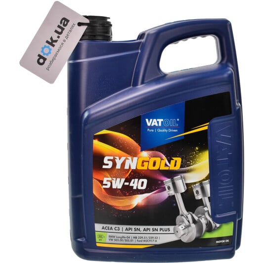 Моторное масло VatOil SynGold 5W-40 5 л на Hyundai ix55