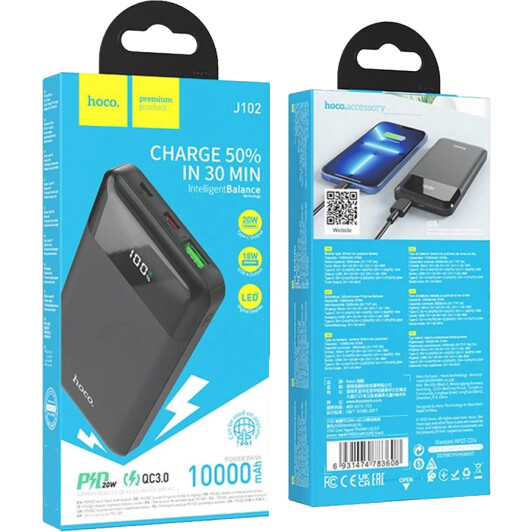 Повербанк Hoco J102 Cool 10000 mAh 20 Вт