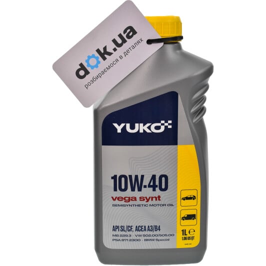 Моторна олива Yuko Vega Synt 10W-40 1 л на Toyota IQ