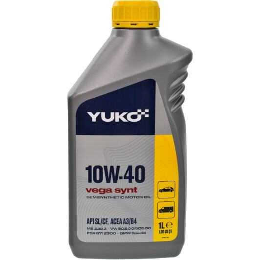 Моторна олива Yuko Vega Synt 10W-40 1 л на Peugeot 107
