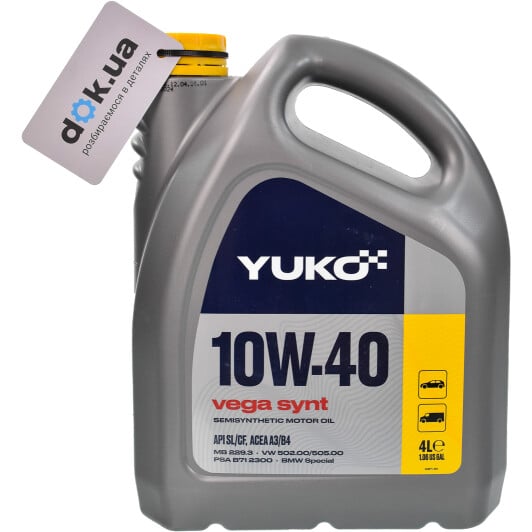 Моторное масло Yuko Vega Synt 10W-40 4 л на Peugeot 505