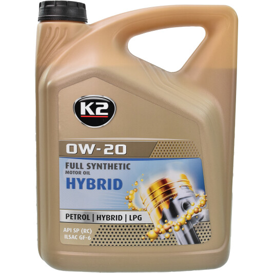 Моторное масло K2 Hybrid 0W-20 5 л на Kia Rio