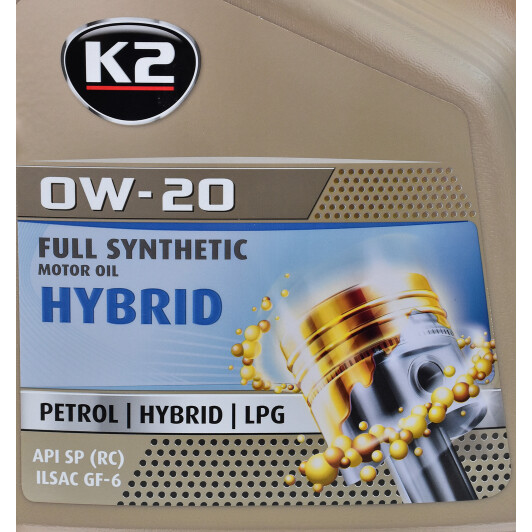 Моторное масло K2 Hybrid 0W-20 5 л на Renault Captur