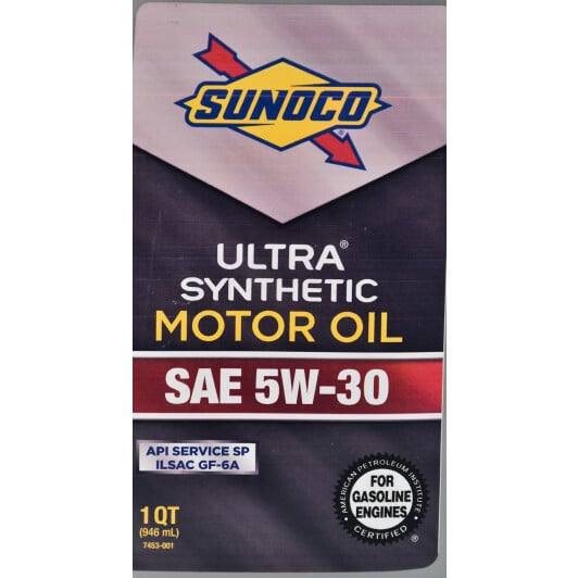 Моторное масло Sunoco Ultra 5W-30 0.946 л на Dodge Charger