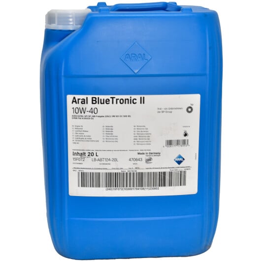Моторное масло Aral BlueTronic II 10W-40 20 л на Seat Altea