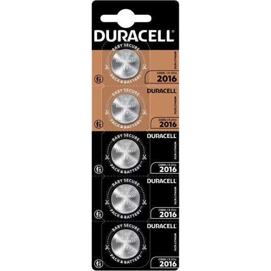 Батарейка Duracell 6807089 CR2016 3 V 5 шт