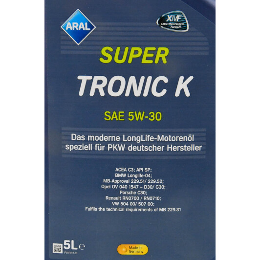 Масло Aral SuperTronic K 5W-30 5 л на Isuzu Rodeo