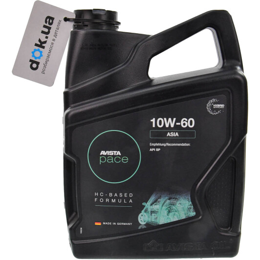 Масло AVISTA Pace Asia 10W-60 4 л на Porsche Cayenne