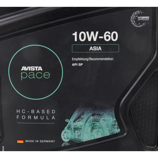 Масло AVISTA Pace Asia 10W-60 4 л на Porsche Cayenne