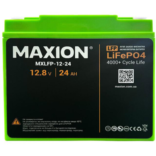 Аккумулятор для ибп Maxion MXLFP-12-24 24 Ач 12.8 В