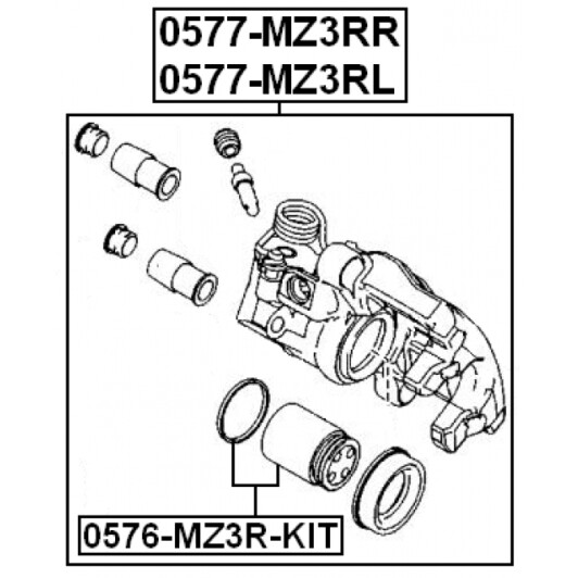 Тормозной суппорт Febest 0577-MZ3RL