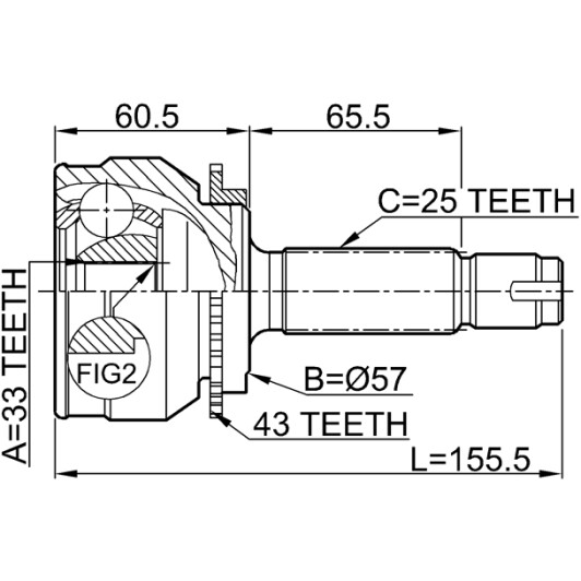 Граната Febest 0410-044A43 для Mitsubishi Outlander