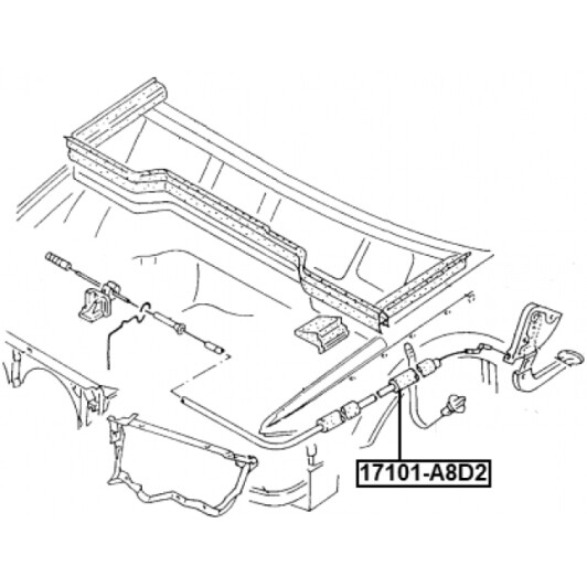 Тросик замка капота Febest 17101a8d2 для Audi A8