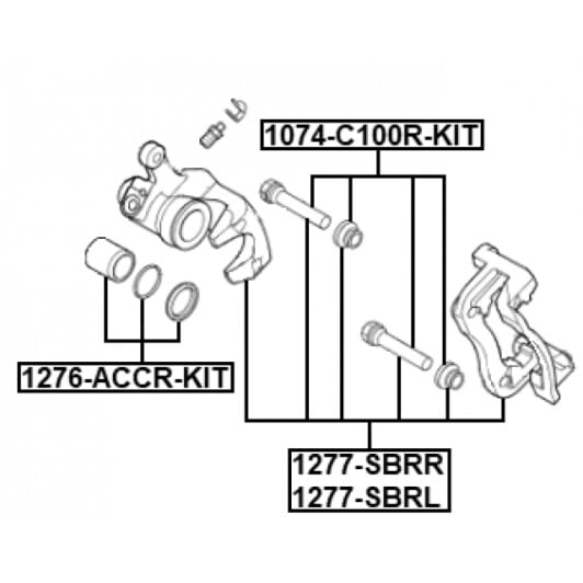 Ремкомплект гальмівного супорта Febest 1276accrkit