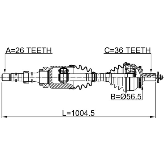 Полуось Febest 2714szrh