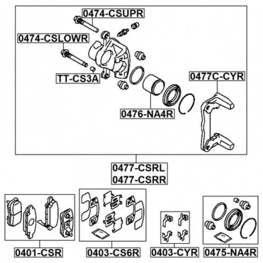 0477csrl Febest Гальмівний супорт