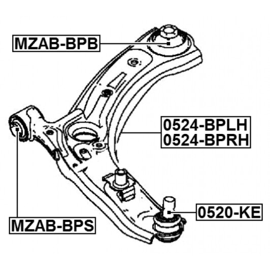 Рычаг подвески Febest 0524bplh для Mazda 3