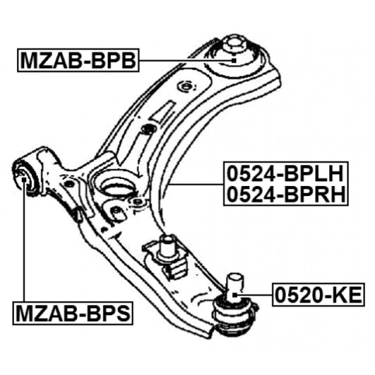 Рычаг подвески Febest 0524bprh для Mazda 3