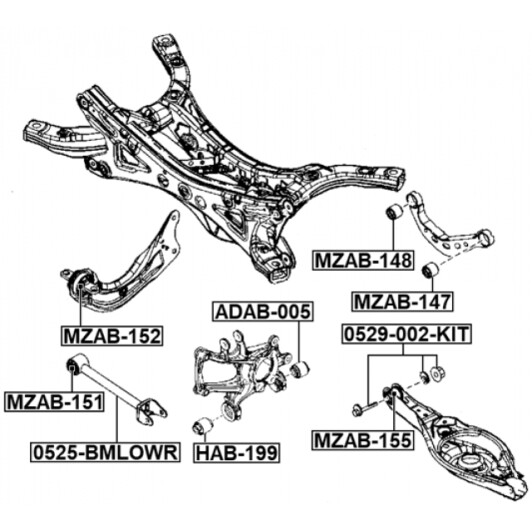 Важіль підвіски Febest 0525bmlowr для Mazda 3