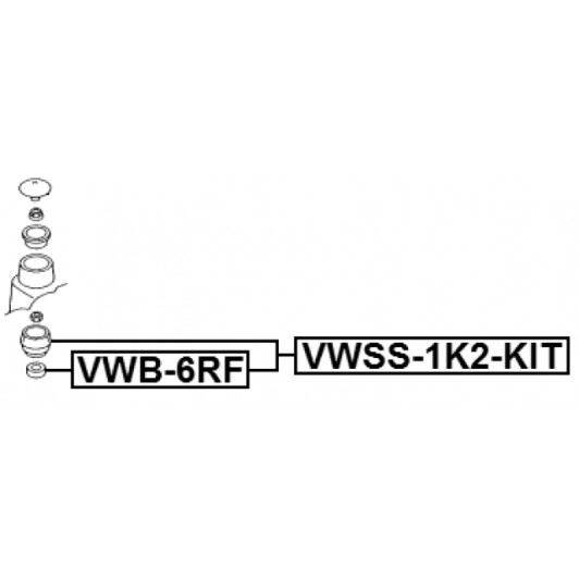 vwb6rf Febest Опорний підшипник амортизатора