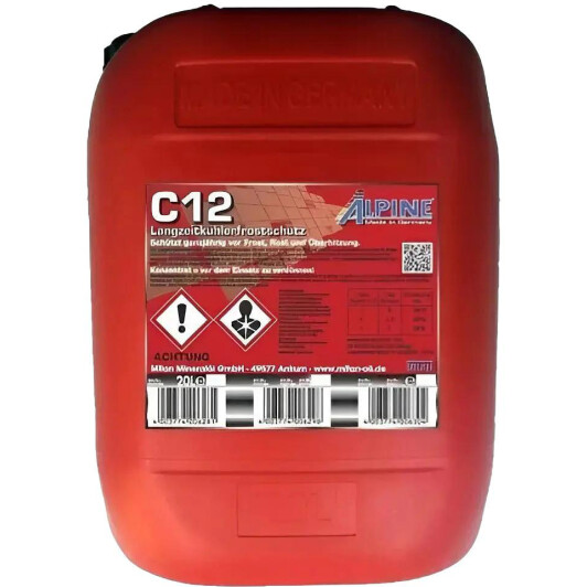 Alpine C12 G12 червоний 20 л (0101183) концентрат антифризу