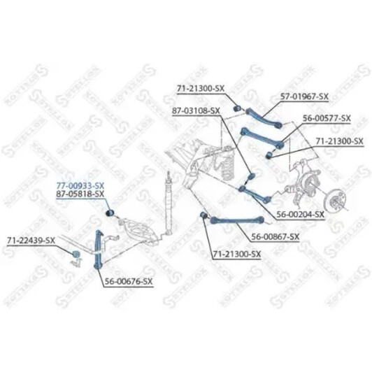 77-00933-SX Stellox Сайлентблок важеля