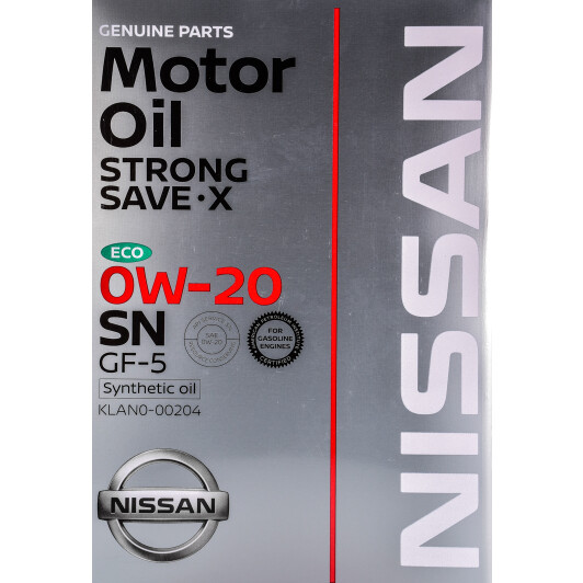 Моторна олива Nissan Strong Save X 0W-20 4 л на Hyundai Terracan