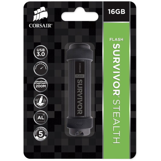 Флешка Corsair Survivor Stealth 16 ГБ (CMFSS3B-16GB)