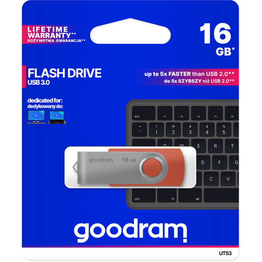 Флешка Goodram UTS3 Red 16 ГБ