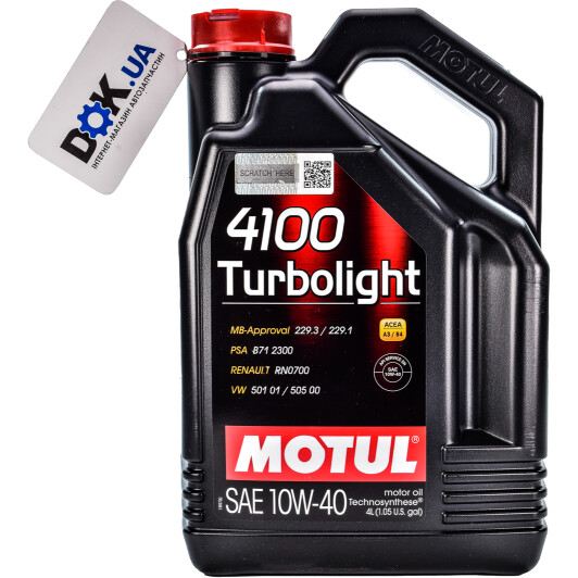 Моторное масло Motul 4100 Turbolight 10W-40 4 л на Subaru Tribeca