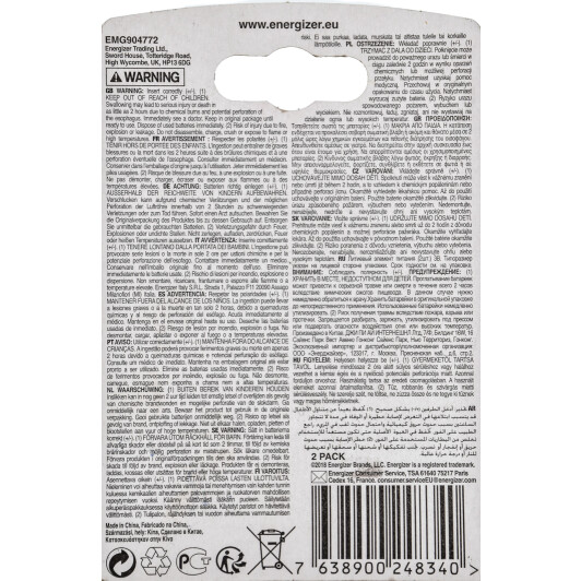 Батарейка Energizer 626986 CR2016 3 V 2 шт