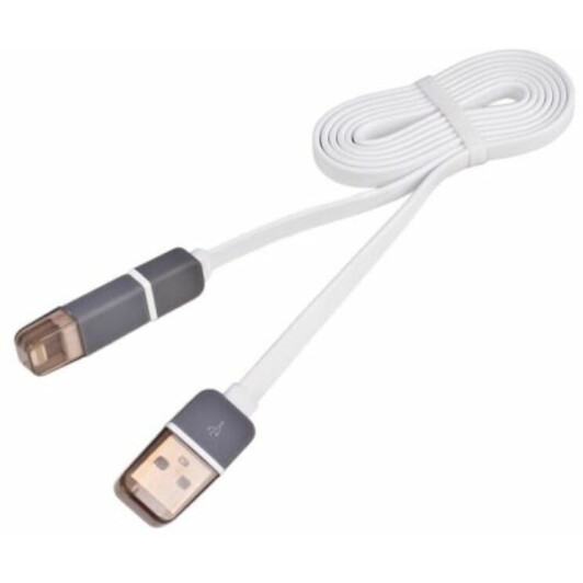 Кабель 2 в 1 Pulso CP-002W USB - Apple Lighting - Micro USB 1 м