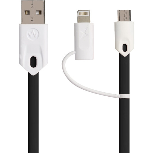 Кабель 2 в 1 Wesdar RL054628 USB - Apple Lighting - Micro USB 1 м