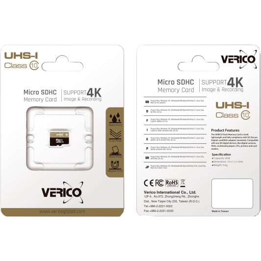 Карта памяти Verico ﻿Single Pack microSDHC 16 ГБ