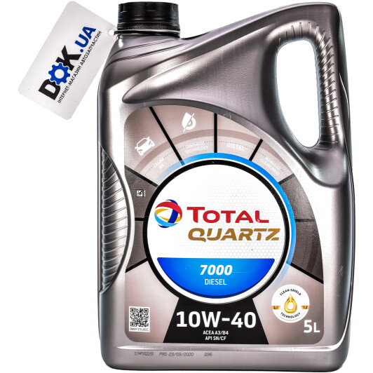 Моторна олива Total Quartz 7000 Diesel 10W-40 5 л на Hyundai Terracan