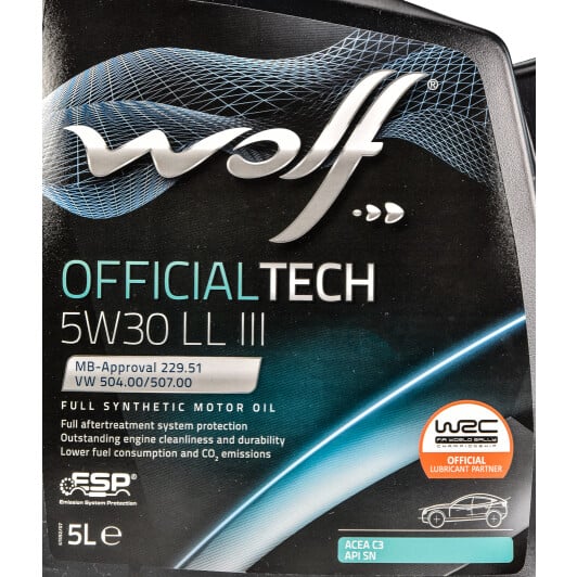 Моторное масло Wolf Officialtech LL III 5W-30 5 л на Renault Grand Scenic