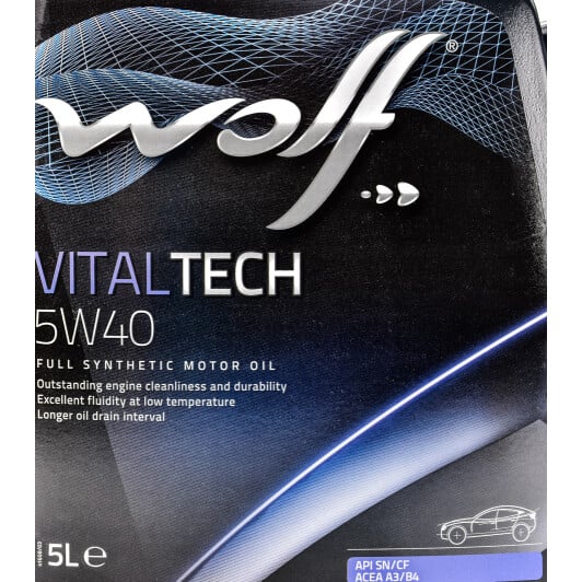 Моторное масло Wolf Vitaltech 5W-40 5 л на Kia Pride