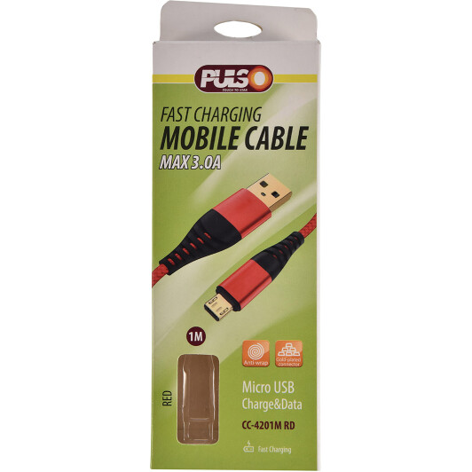 Кабель Pulso CC-4201MRD USB - Micro USB 1 м