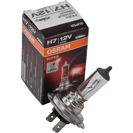 Автолампа Osram Super H7 PX26d 55 W прозрачная 64210SUP