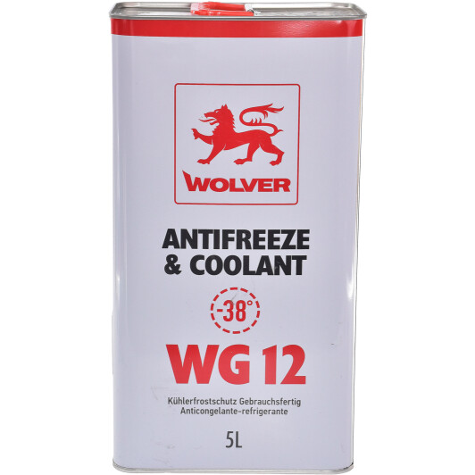 Готовий антифриз Wolver Antifreeze & Coolant WG12 G12 червоний -38 °C 5 л