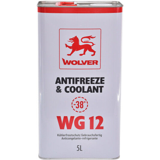 Готовий антифриз Wolver Antifreeze & Coolant WG12 G12 червоний -38 °C 5 л