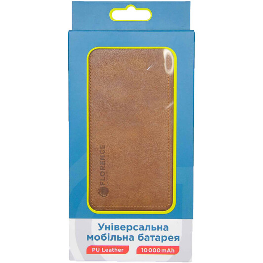 Повербанк Florence Leather 10000 mAh коричневый