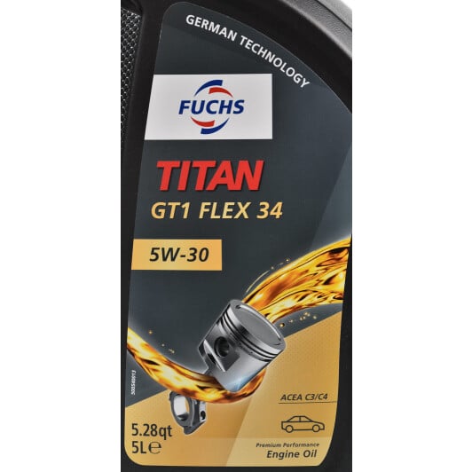 Моторна олива Fuchs Titan GT1 Flex 34 5W-30 5 л на Fiat Cinquecento