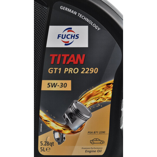 Моторное масло Fuchs Titan GT1 Pro 2290 5W-30 5 л на Porsche Cayman