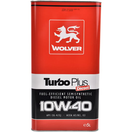 Моторное масло Wolver Turbo Plus 10W-40 5 л на Fiat Idea