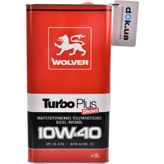 Моторна олива Wolver Turbo Plus 10W-40 5 л на Renault Megane