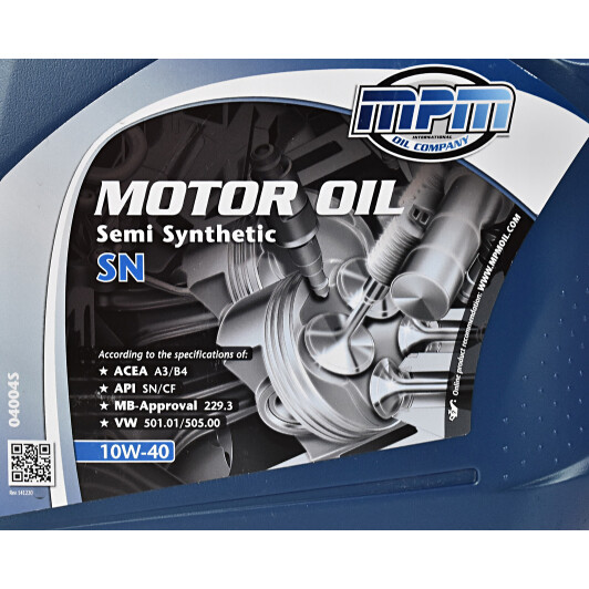Моторное масло MPM Semi Synthetic SN 10W-40 4 л на Honda CRX